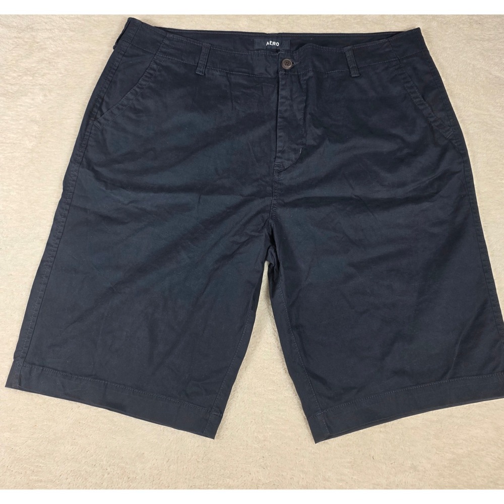 Aeropostale Chino Shorts Mens 38‎ Navy Blue Excellent Stretch Casual LXMAVT125